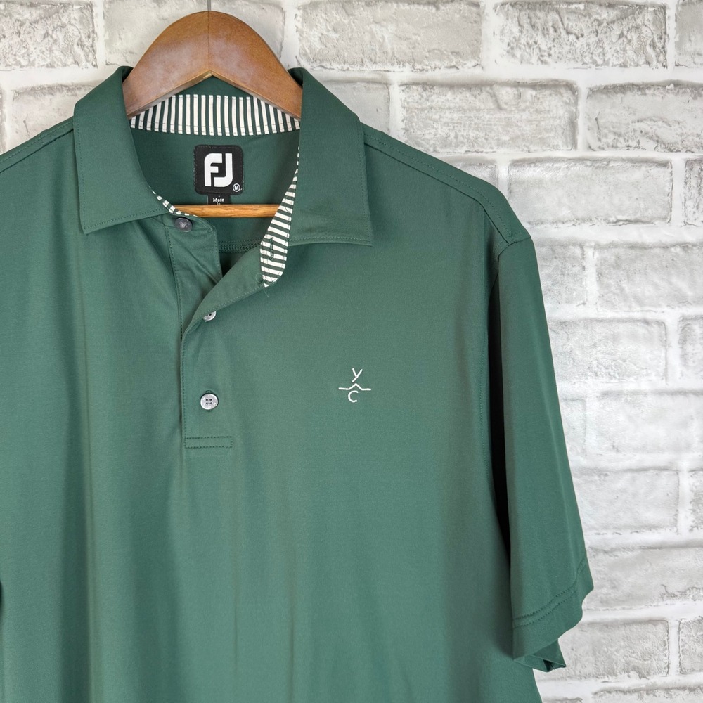 FootJoy Yellowstone Country Club Performance Golf Polo Shirt Hunter Green MEDIUM